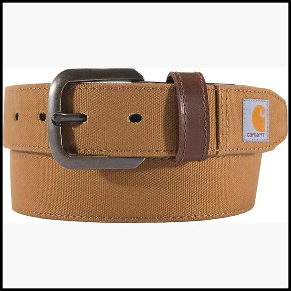 Canvas Duck Belt with Antique Brass Buckle, Top-Stitched Seam main image 6